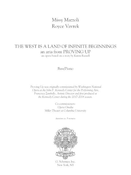 The West is a Land of Infinite Beginnings (from Proving Up) - Digital (Not Printable)