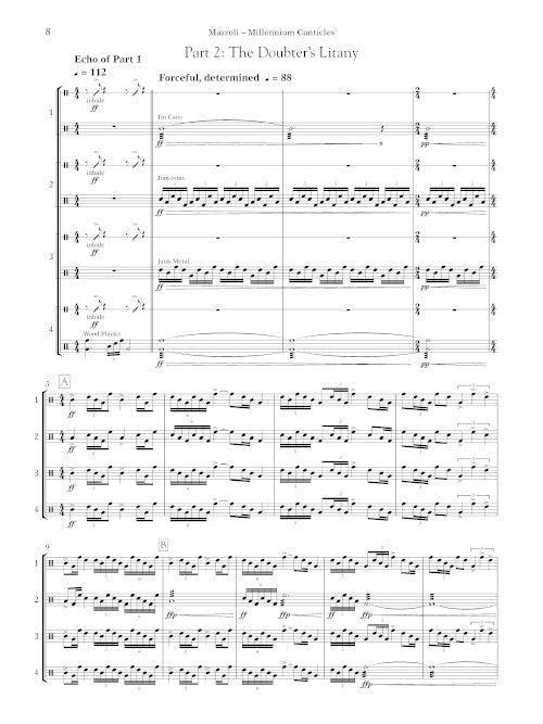 Millennium Canticles (for percussion quartet) - Digital (Not Printable)