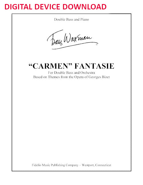 Carmen Fantasie - reduction for double bass and piano - in A - Digital (Not Printable)