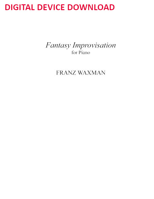 Fantasy Improvisation (for piano) - Digital (Not Printable)