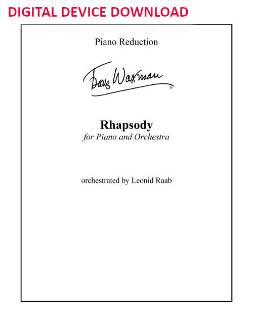 Rhapsody - Digital (Not Printable)