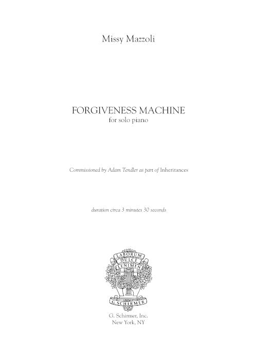 Forgiveness Machine for piano