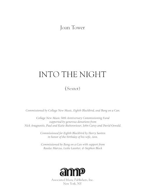 Into the Night (for  Pierrot ensemble plus percussion)