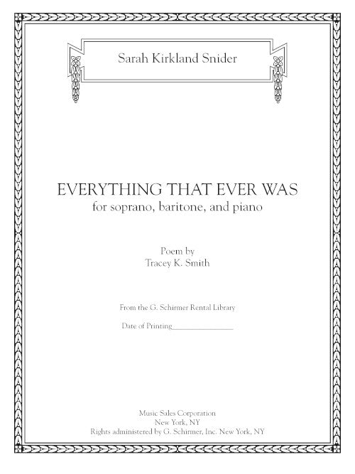 Everything That Ever Was for soprano, baritone, and piano