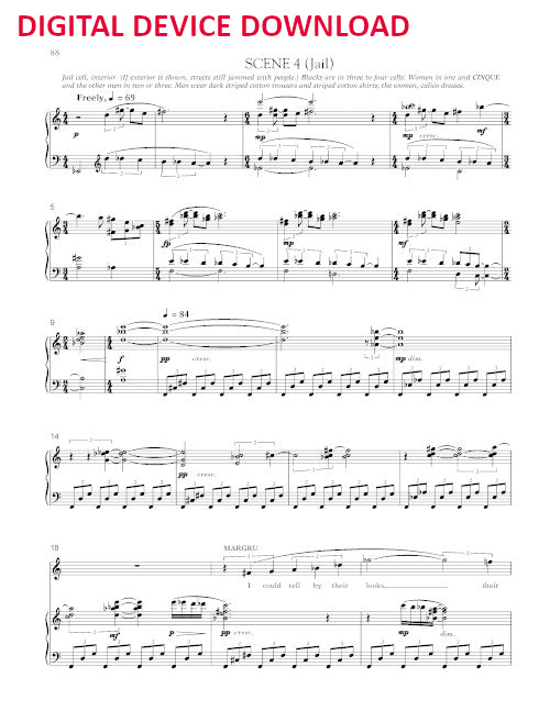 They Wanted a Girl (Margru's Aria from Amistad, for soprano and piano) - Digital (Not Printable)