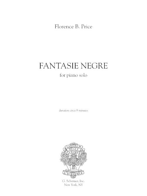 Fantasie nègre No. 1 in E Minor - Digital (Not Printable)