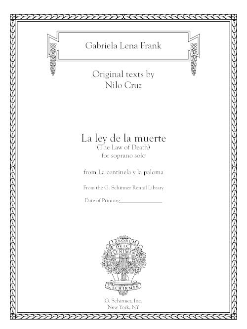 La ley de la muerte (The Law of Death) for soprano