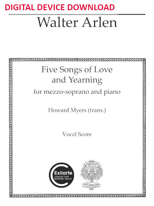 Five Songs of Love and Yearning (Mezzo-soprano and piano) - Digital