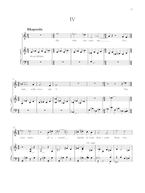 Five Songs of Love and Yearning (Mezzo-soprano and piano) - Digital (Not Printable)