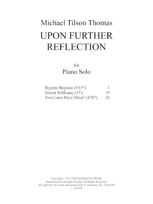 Image Michael Tilson Thomas image beautiful image beautiful image beautiful - Upon Further Reflection (for piano)