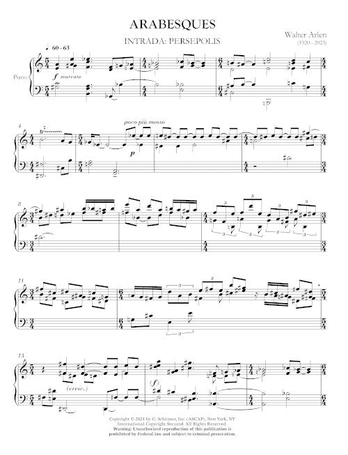 Arabesques for Solo Piano - Digital