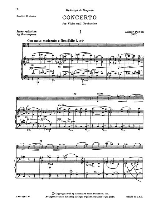 Concerto for Viola - piano reduction