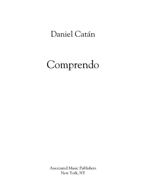 Comprendo - Vocal score