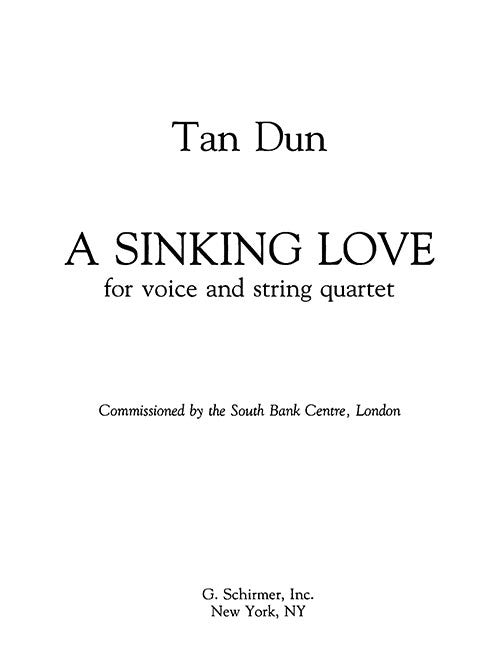 Sinking Love - for Soprano and String Quartet