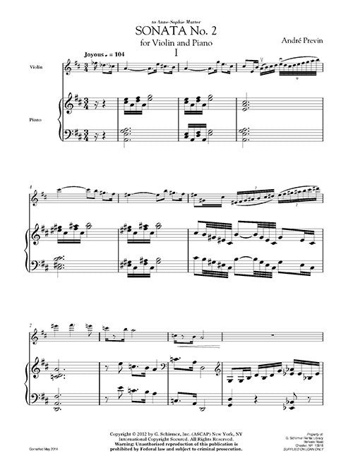 Sonata No. 2 for Violin and Piano