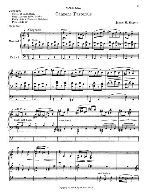 Canzone Pastorale (from Three Organ Pieces)